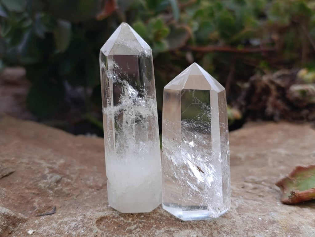 Polished Clear Quartz Crystals x 12 From Madagascar - Toprock Gemstones and Minerals 