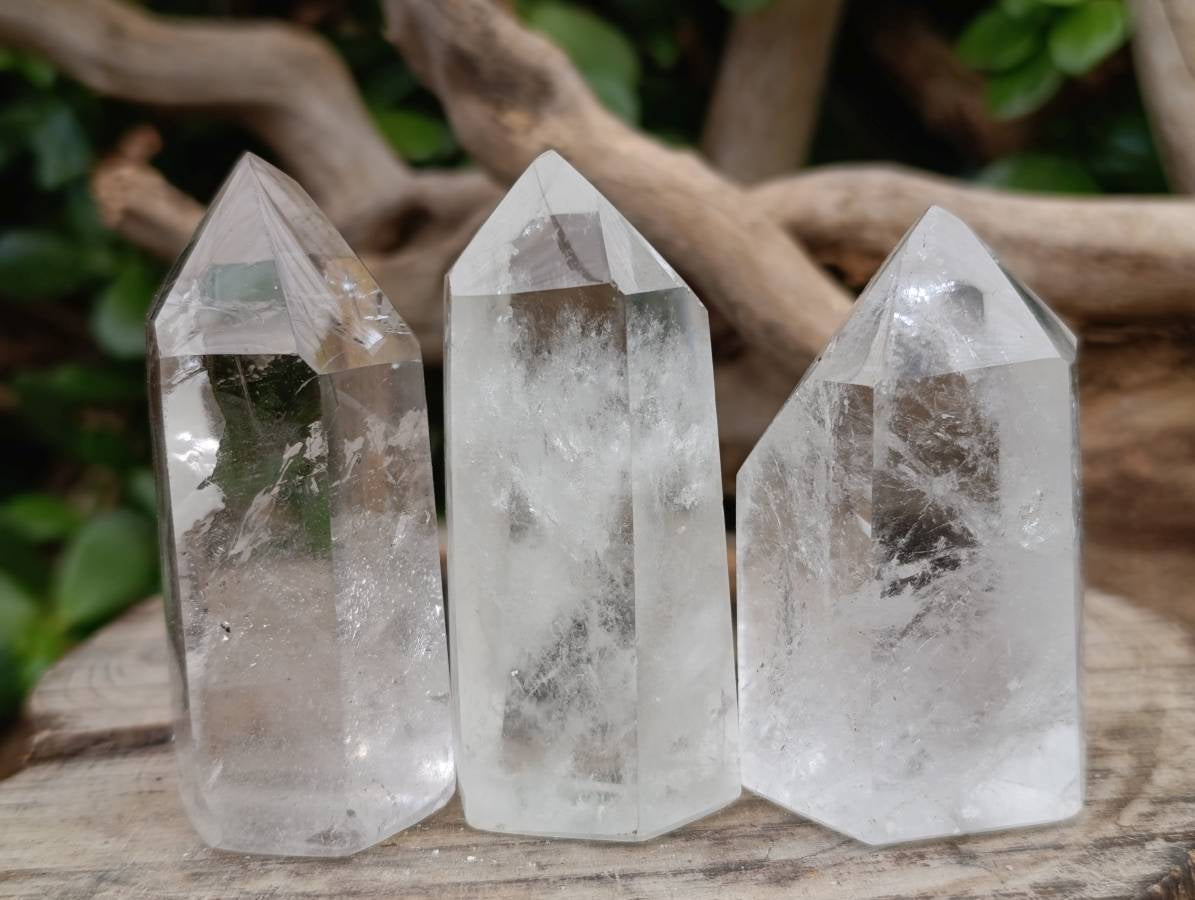 Polished Clear Quartz Crystals x 12 From Madagascar - Toprock Gemstones and Minerals 