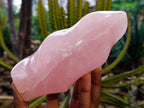 Polished Rose Quartz Flames x 2 Madagascar - Toprock Gemstones and Minerals 