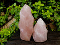Polished Rose Quartz Flames x 2 Madagascar - Toprock Gemstones and Minerals 