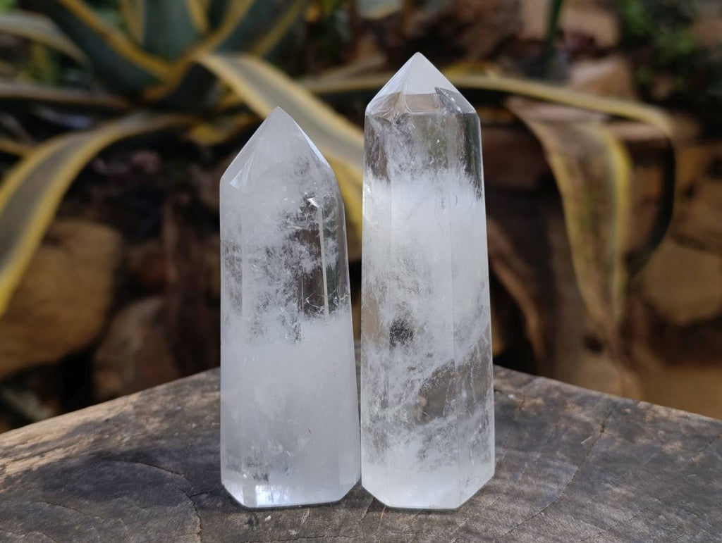 Polished Clear Quartz Crystals x 6 From Madagascar - Toprock Gemstones and Minerals 