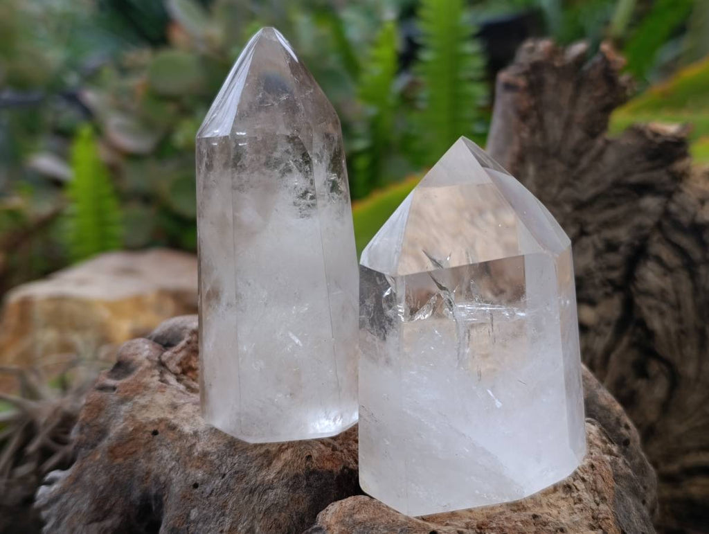 Polished Clear Quartz Crystals x 6 From Madagascar - Toprock Gemstones and Minerals 