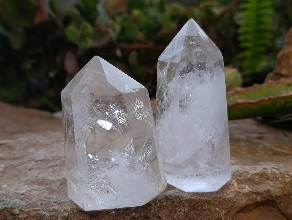 Polished Clear Quartz Crystals x 6 From Madagascar - Toprock Gemstones and Minerals 