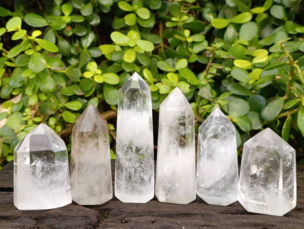 Polished Clear Quartz Crystals x 6 From Madagascar - Toprock Gemstones and Minerals 