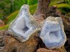 Natural Blue Lace Agate Geode Specimens x 12 From Nsanje, Malawi - Toprock Gemstones and Minerals 