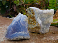 Natural Blue Lace Agate Geode Specimens x 12 From Nsanje, Malawi