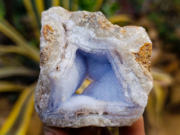 Natural Blue Lace Agate Geode Specimens x 12 From Nsanje, Malawi
