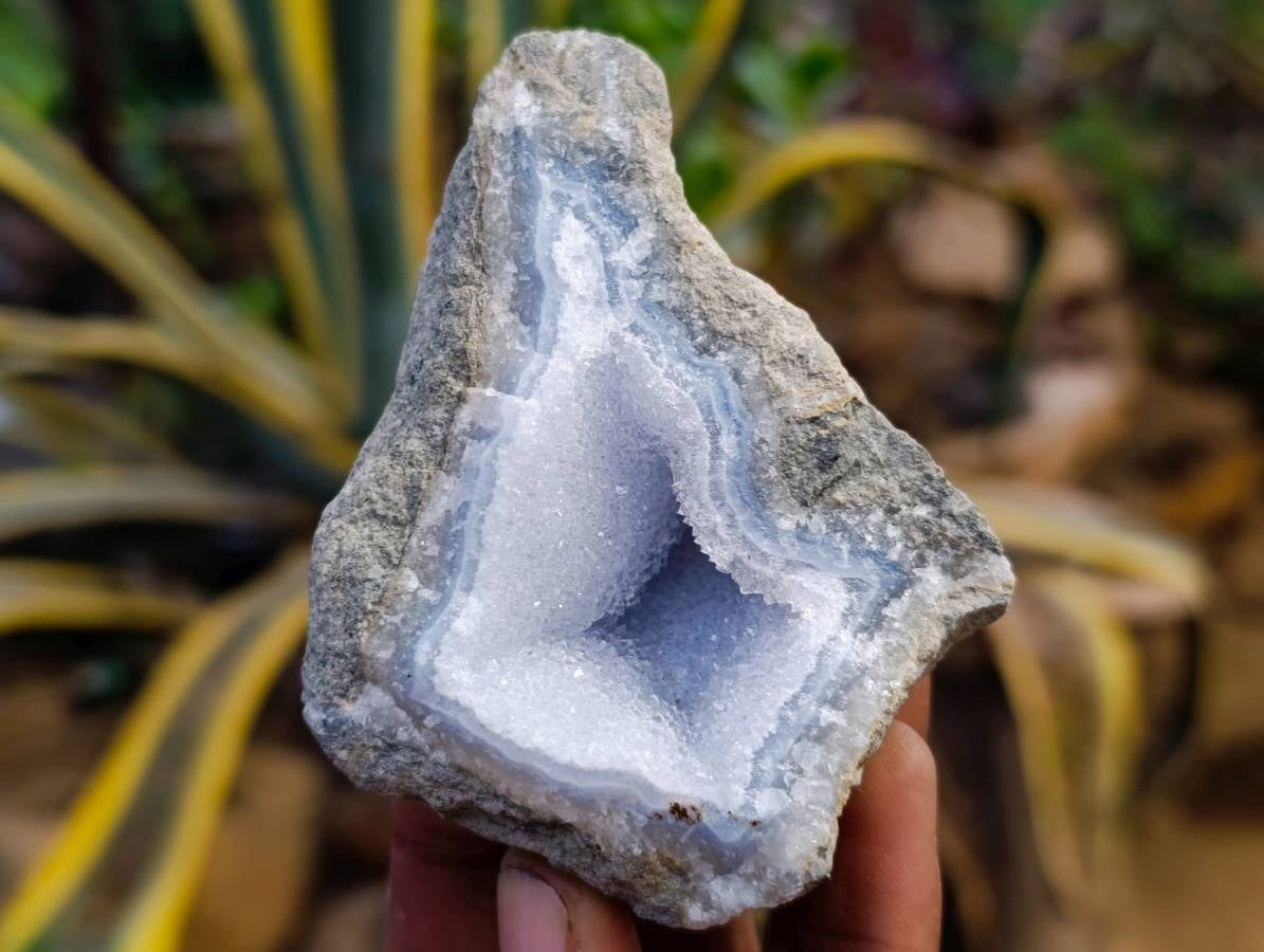 Natural Blue Lace Agate Geode Specimens x 12 From Nsanje, Malawi - Toprock Gemstones and Minerals 
