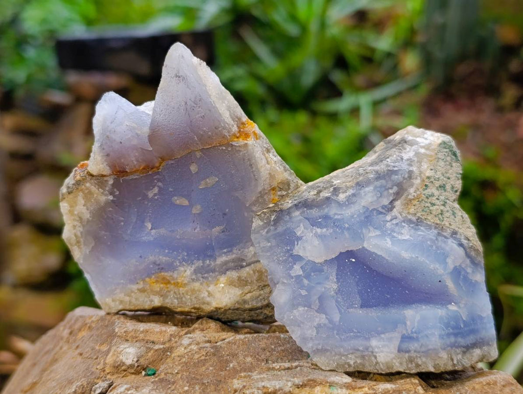 Natural Blue Lace Agate Geode Specimens x 12 From Nsanje, Malawi - Toprock Gemstones and Minerals 
