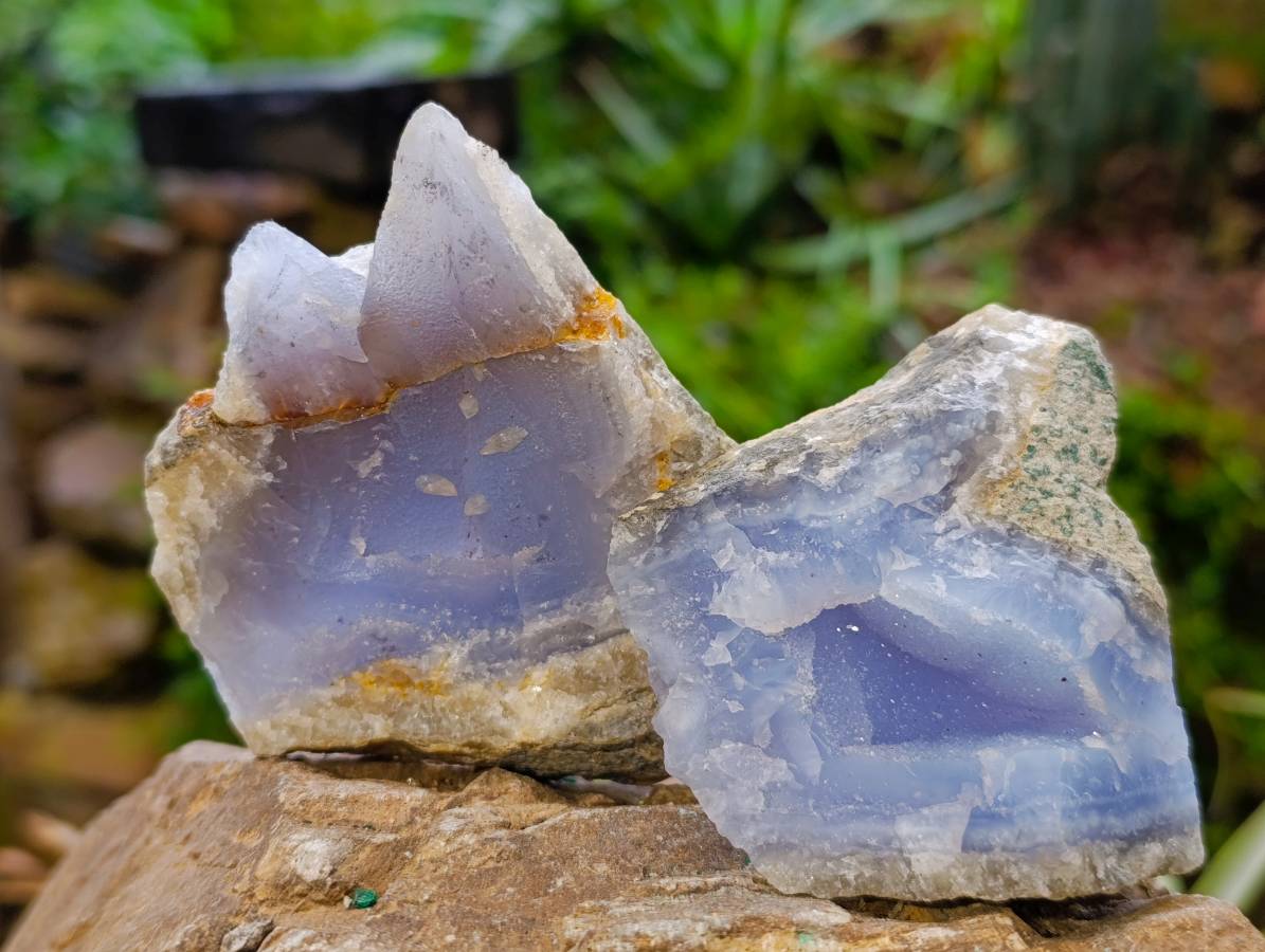 Natural Blue Lace Agate Geode Specimens x 12 From Nsanje, Malawi - Toprock Gemstones and Minerals 