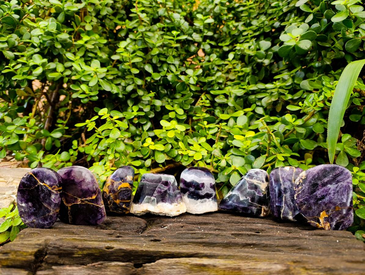 Polished Watermelon Fluorite Free Forms x 8 From Uis, Namibia - Toprock Gemstones and Minerals 