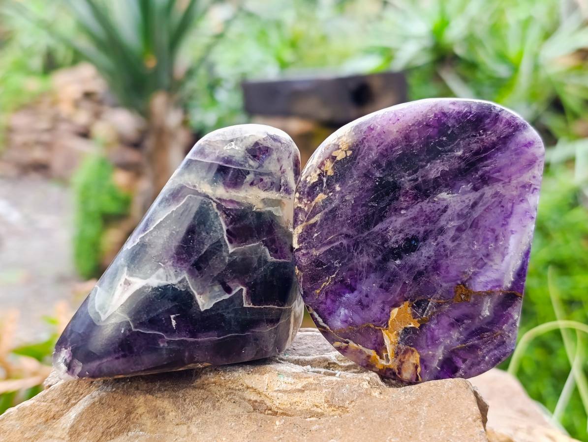 Polished Watermelon Fluorite Free Forms x 8 From Uis, Namibia - Toprock Gemstones and Minerals 