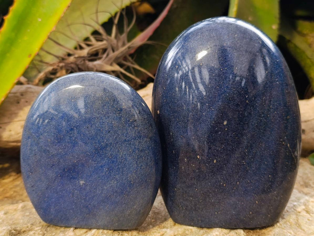 Polished Lazulite Standing Free Forms x 2 From Madagascar - Toprock Gemstones and Minerals 