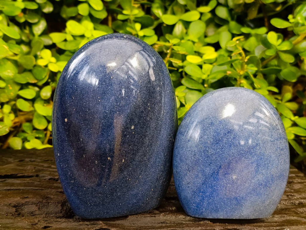 Polished Lazulite Standing Free Forms x 2 From Madagascar - Toprock Gemstones and Minerals 