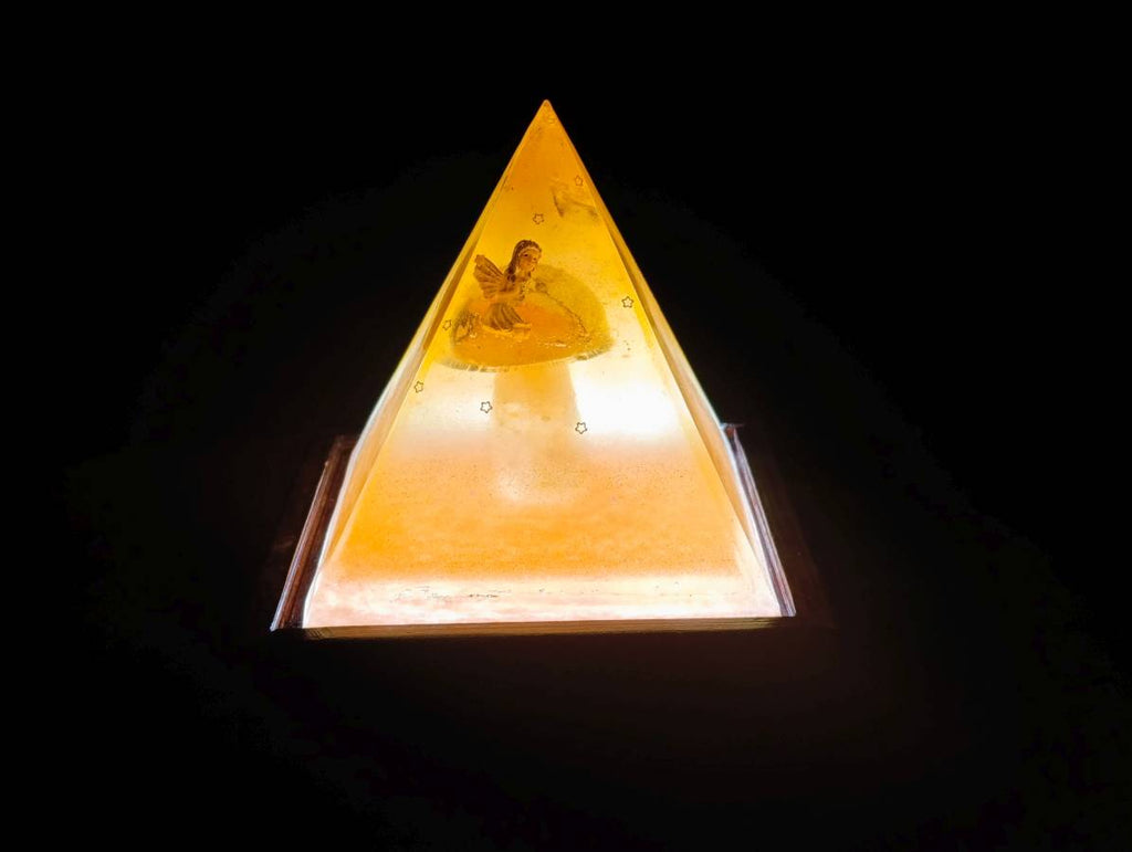 Hand Made Rose Quartz Mushroom Set In Resin Light Box x 1 From Madagascar - Toprock Gemstones and Minerals 