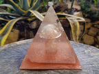 Hand Made Rose Quartz Mushroom Set In Resin Light Box x 1 From Madagascar - Toprock Gemstones and Minerals 