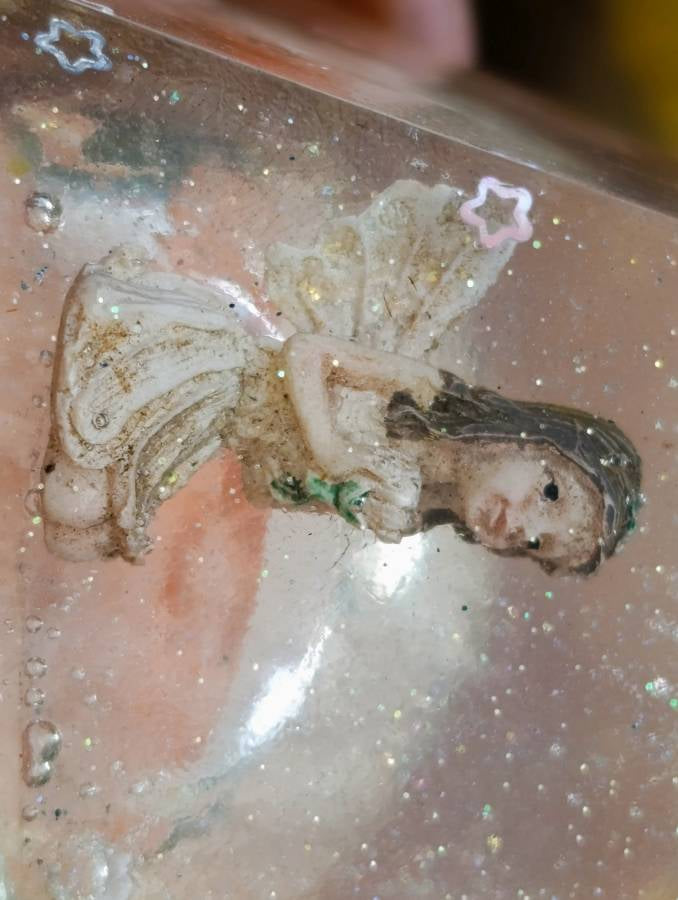 Hand Made Rose Quartz Mushroom Set In Resin Light Box x 1 From Madagascar - Toprock Gemstones and Minerals 