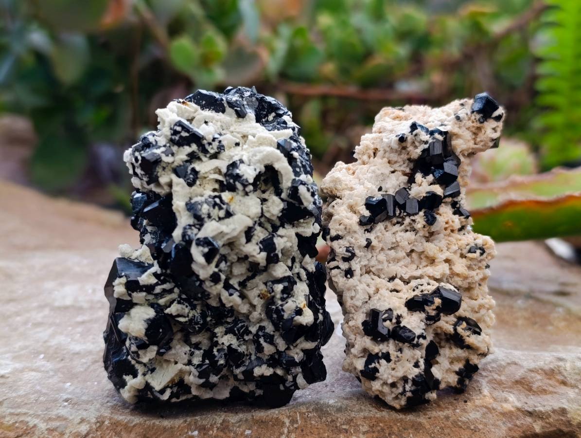 Natural Schorl Black Tourmaline Specimens x 12 From Erongo, Namibia - Toprock Gemstones and Minerals 