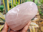 Polished Rose Quartz Standing Free Forms x 2 Madagascar - Toprock Gemstones and Minerals 