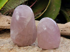 Polished Rose Quartz Standing Free Forms x 2 Madagascar - Toprock Gemstones and Minerals 
