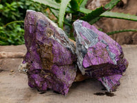 Natural Metallic Purpurite Cobbed Specimens x 2 From Erongo, Namibia