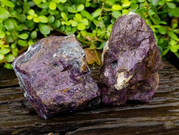Natural Metallic Purpurite Cobbed Specimens x 2 From Erongo, Namibia