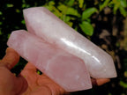Polished Double Terminated Rose Quartz Points x 4 Madagascar - Toprock Gemstones and Minerals 