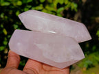 Polished Double Terminated Rose Quartz Points x 4 Madagascar - Toprock Gemstones and Minerals 