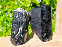 Natural Schorl Black Tourmaline Specimens x 2 From Erongo, Namibia