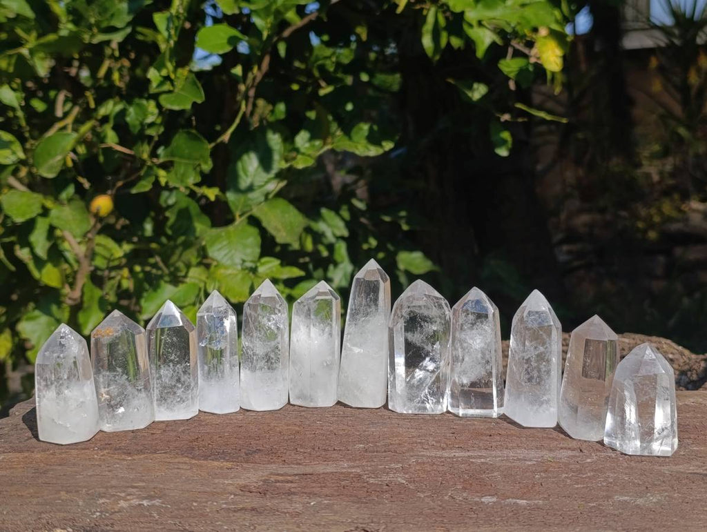 Polished Clear Quartz Crystals x 12 From Madagascar - Toprock Gemstones and Minerals 