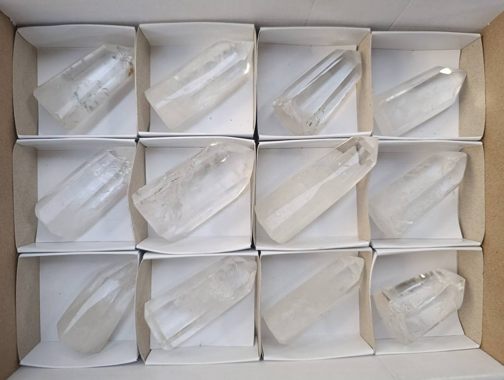 Polished Clear Quartz Crystals x 12 From Madagascar - Toprock Gemstones and Minerals 
