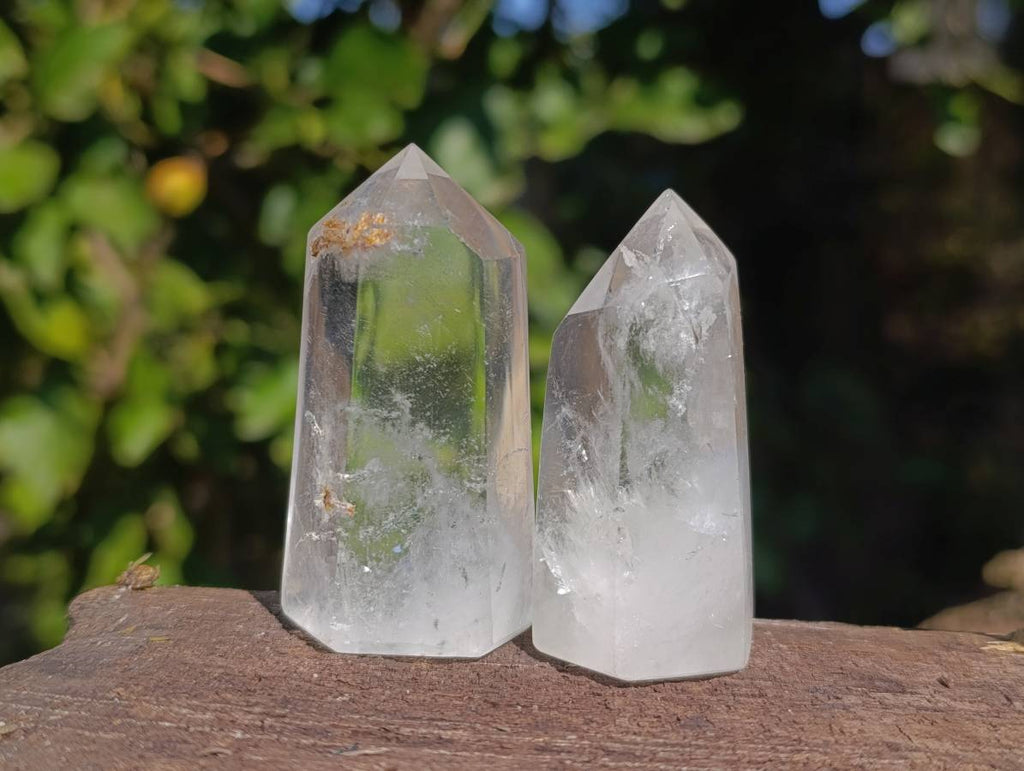 Polished Clear Quartz Crystals x 12 From Madagascar - Toprock Gemstones and Minerals 