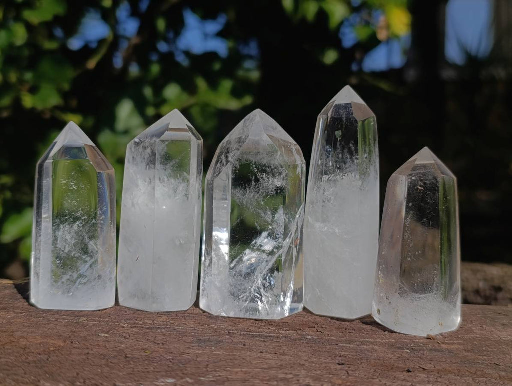 Polished Clear Quartz Crystals x 12 From Madagascar - Toprock Gemstones and Minerals 