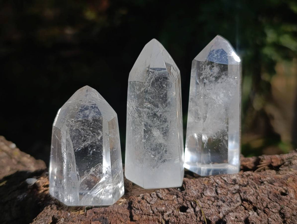 Polished Clear Quartz Crystals x 12 From Madagascar - Toprock Gemstones and Minerals 