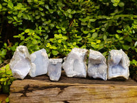 Natural Blue Lace Agate Geode Specimens x 6 From Nsanje, Malawi