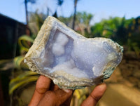 Natural Blue Lace Agate Geode Specimens x 6 From Nsanje, Malawi