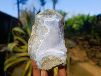 Natural Blue Lace Agate Geode Specimens x 6 From Nsanje, Malawi