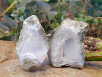 Natural Blue Lace Agate Geode Specimens x 6 From Nsanje, Malawi