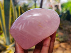 Polished Rose Quartz Standing Free Forms x 3 Madagascar - Toprock Gemstones and Minerals 