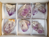 Natural Jacaranda Amethyst Quartz Clusters x 6 From Mumbwa, Zambia