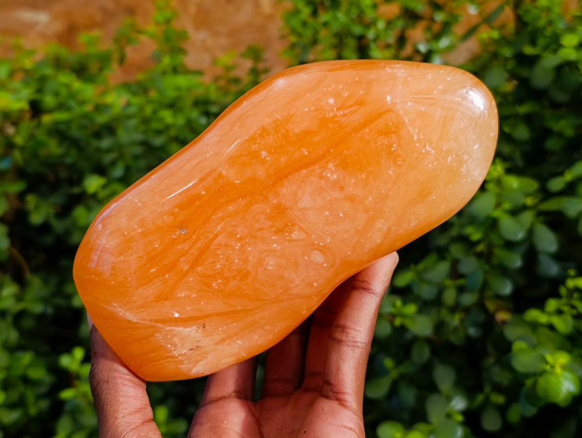 Polished Orange Twist Calcite Standing Free Forms x 2 From Madagascar - Toprock Gemstones and Minerals 