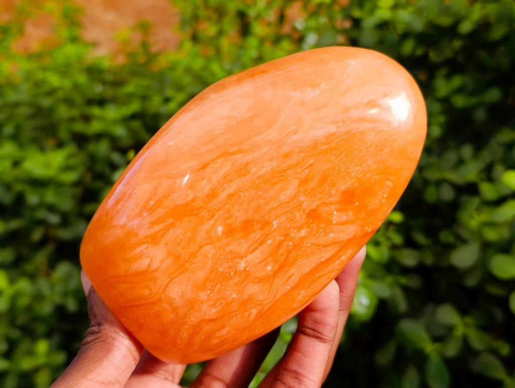 Polished Orange Twist Calcite Standing Free Forms x 2 From Madagascar - Toprock Gemstones and Minerals 