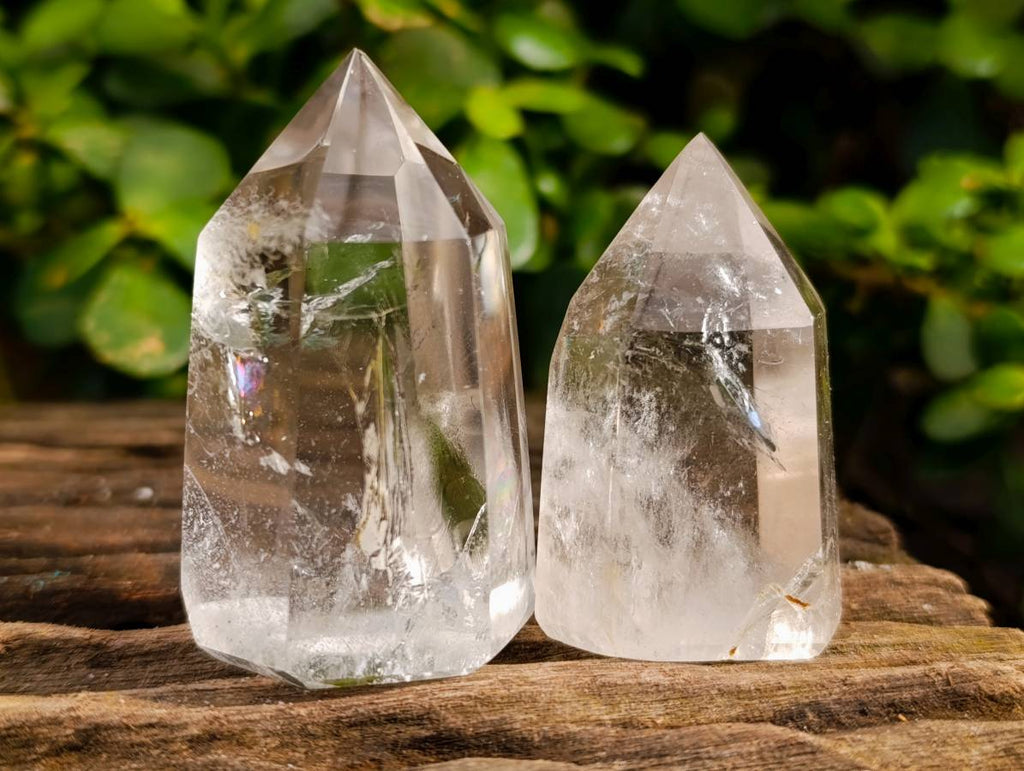 Polished Clear & Smokey Quartz Crystals x 24 From Madagascar - Toprock Gemstones and Minerals 