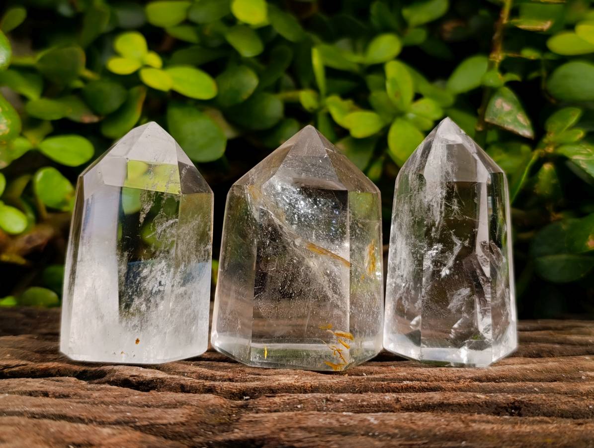 Polished Clear & Smokey Quartz Crystals x 24 From Madagascar - Toprock Gemstones and Minerals 