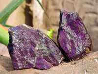 Natural Metallic Purpurite Cobbed Specimens x 7 From Erongo, Namibia