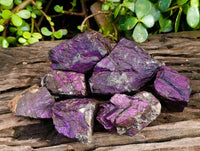 Natural Metallic Purpurite Cobbed Specimens x 7 From Erongo, Namibia