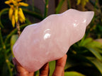 Polished Rose Quartz Standing Flames x 3 Madagascar - Toprock Gemstones and Minerals 