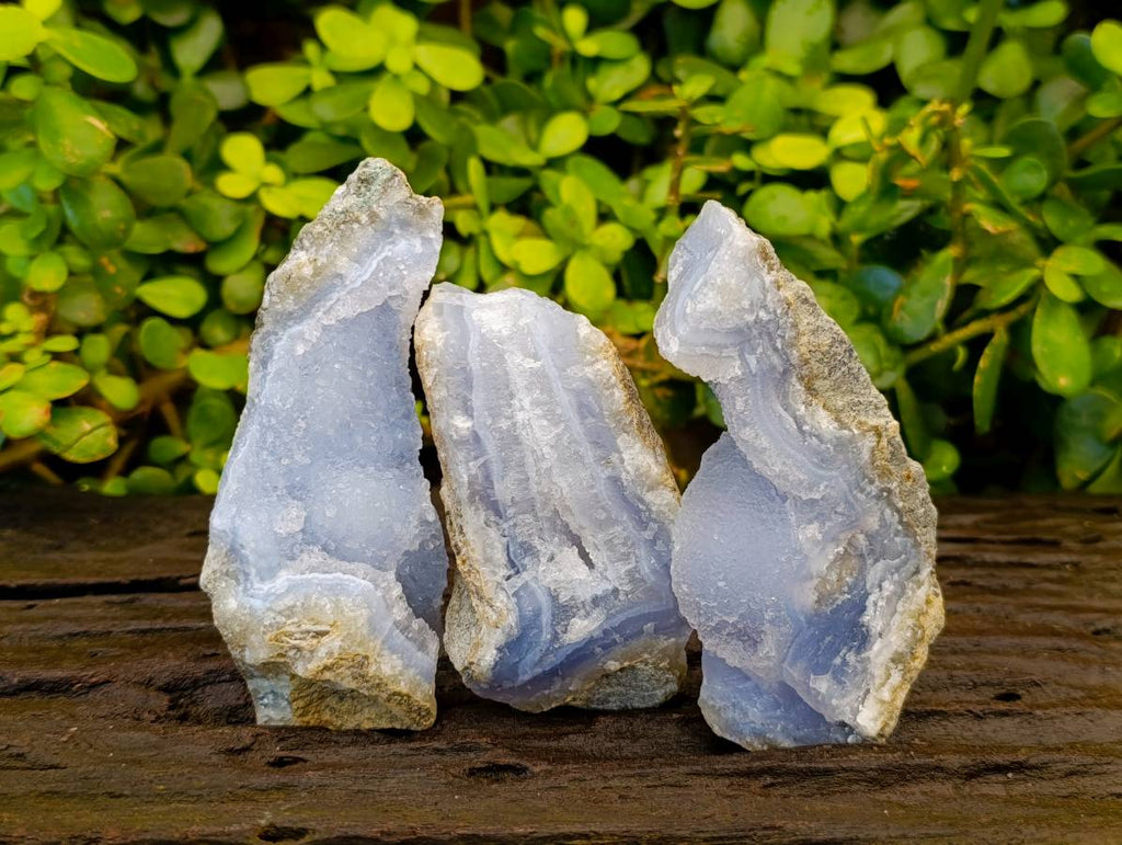 Natural Blue Lace Agate Geode Specimens x 12 From Malawi - Toprock Gemstones and Minerals 