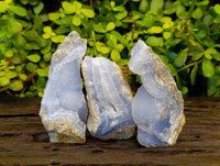 Natural Blue Lace Agate Geode Specimens x 12 From Malawi