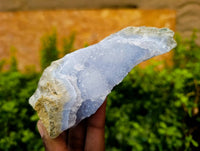Natural Blue Lace Agate Geode Specimens x 12 From Malawi